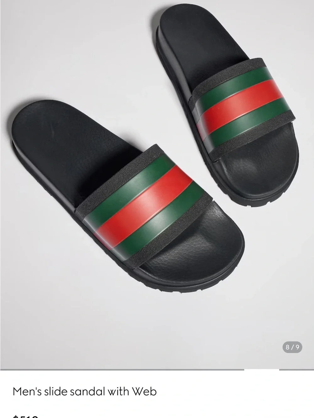 Gucci Slide sandal with web 5 Red and Green Web Stripe